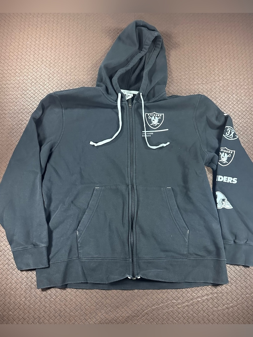 Nike NFL Las Vegas Raiders Team Apparel Zip Up Hooded Jacket Sweatshirt LARGE